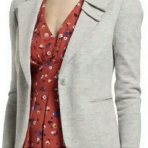 ANTHROPOLOGIE Elevenses Grey Gray Wool Blend office Career Blazer Size 6